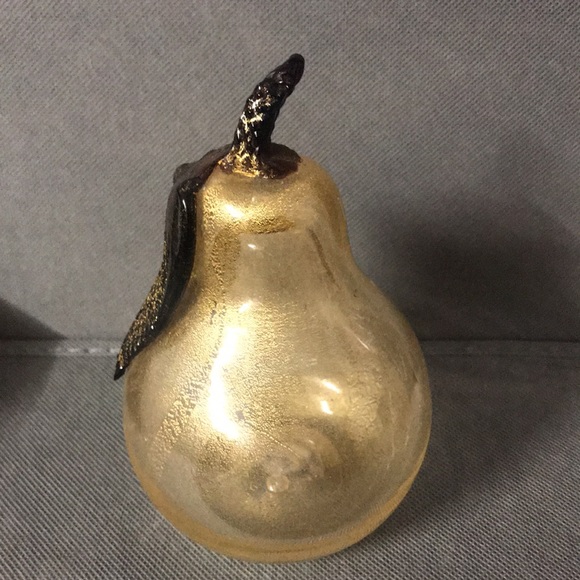 Vintage Murano blown golden pear art glass - Picture 3 of 8